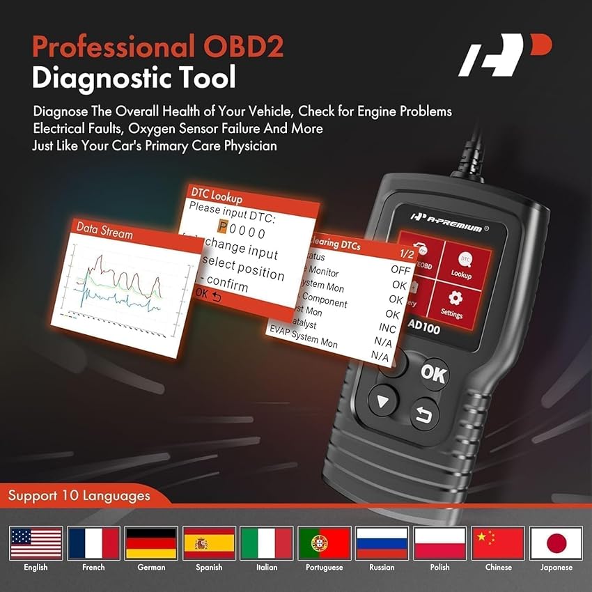 Thumbnail 4 de A-Premium AD100 OBD2 Scanner for Cars