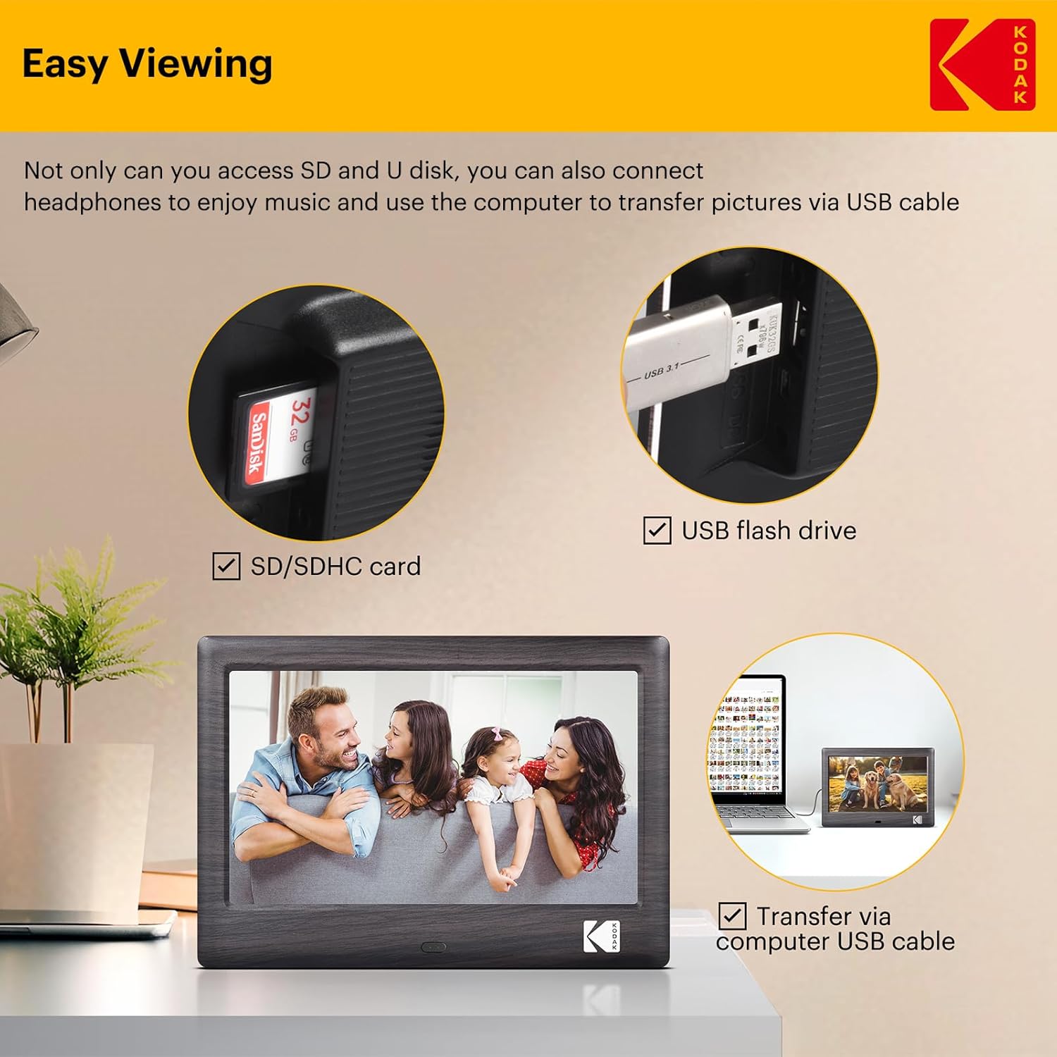 Thumbnail 2 de Cadre photo numérique WiFi 7 pouces