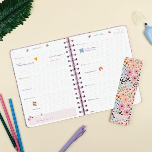 Detalle de Finocam Moniquilla Agenda Curso 2026/2027 – Rosa (Español)