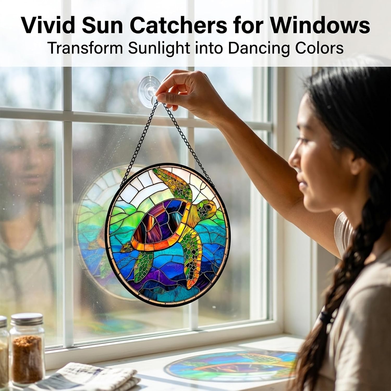 Detalle de Sea Turtle Acrylic Suncatcher 7.8-inch
