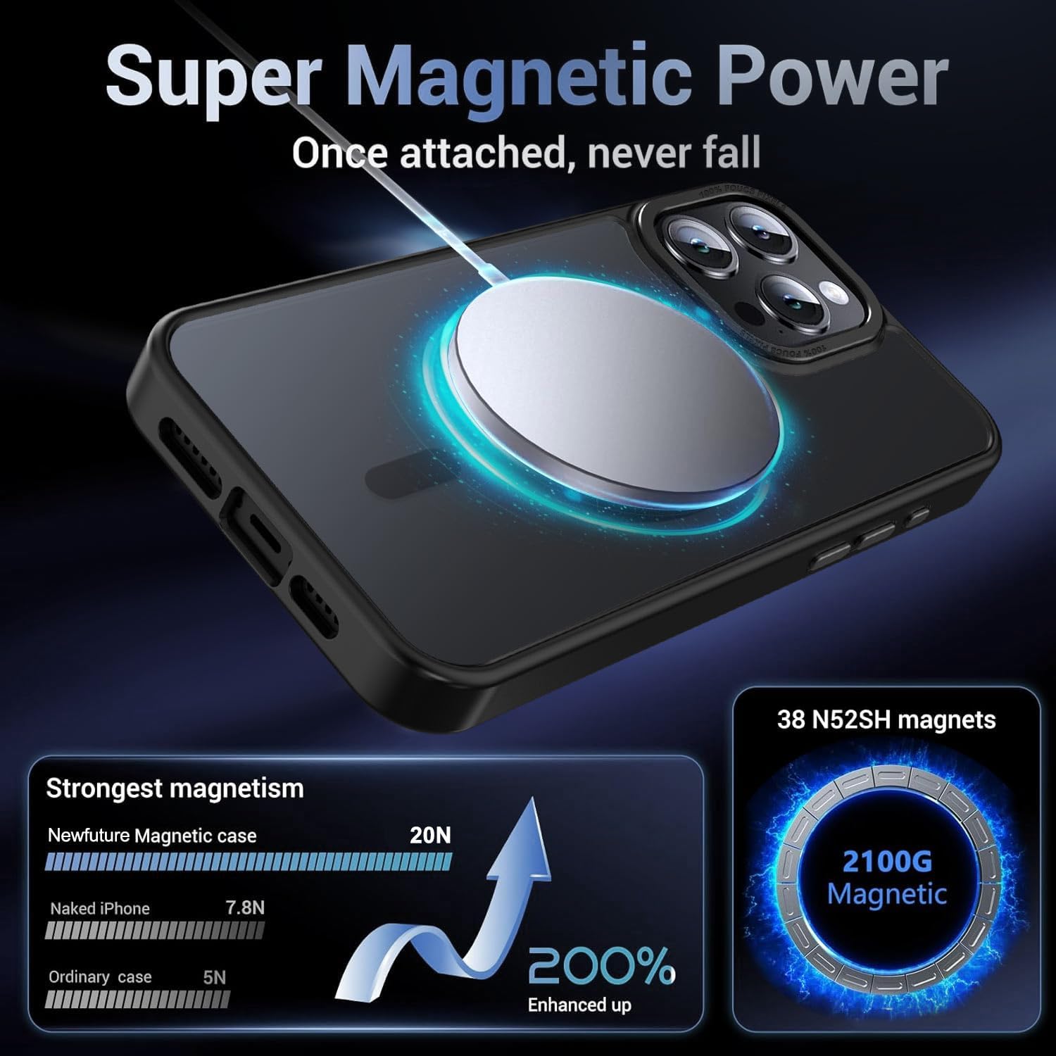 Thumbnail 2 de Newfuture iPhone 16 Pro Magnetic Slim Case 13ft