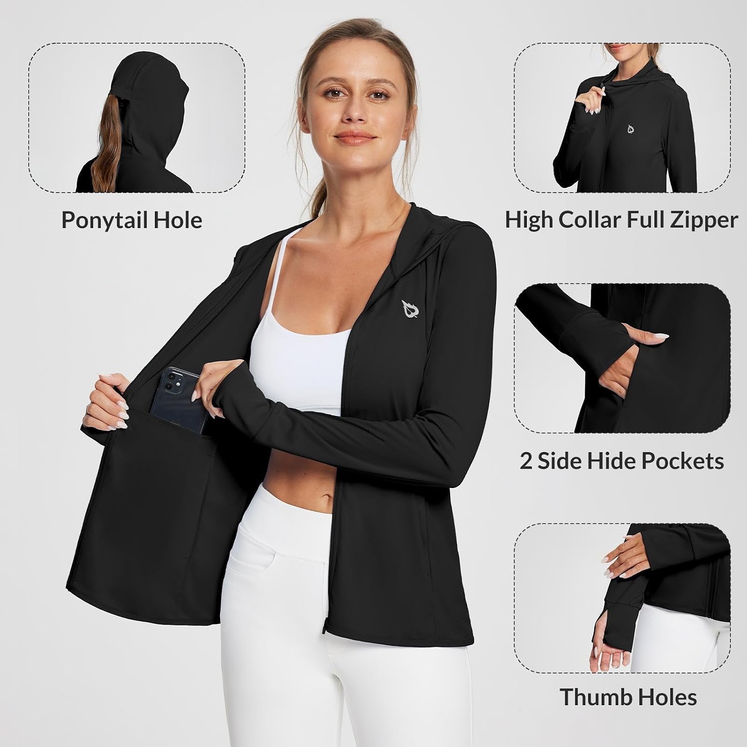 Detalle de Baleaf Women's Sun Protection Jacket Hoodie