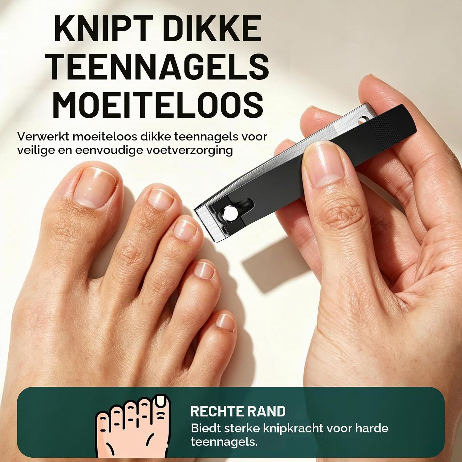 Detalle de FVION BZ-STC-N0538-BK nagelknipperset van roestvrij staal, 2 stuks