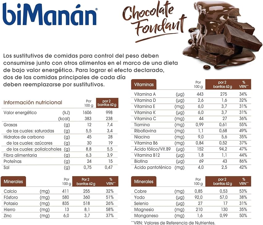 Thumbnail 4 de BIMANÁN BESLIM Barritas Sustitutivas Chocolate Fondant 🍫 (30 uds)