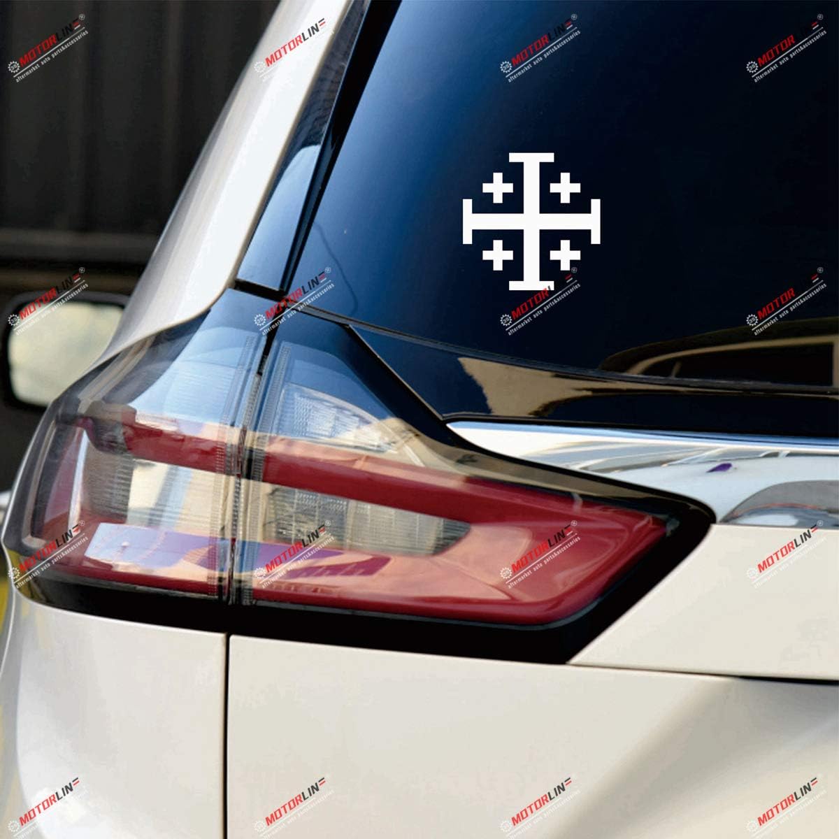 Thumbnail 1 de Jerusalem Cross Vinyl Decal 4-Pack