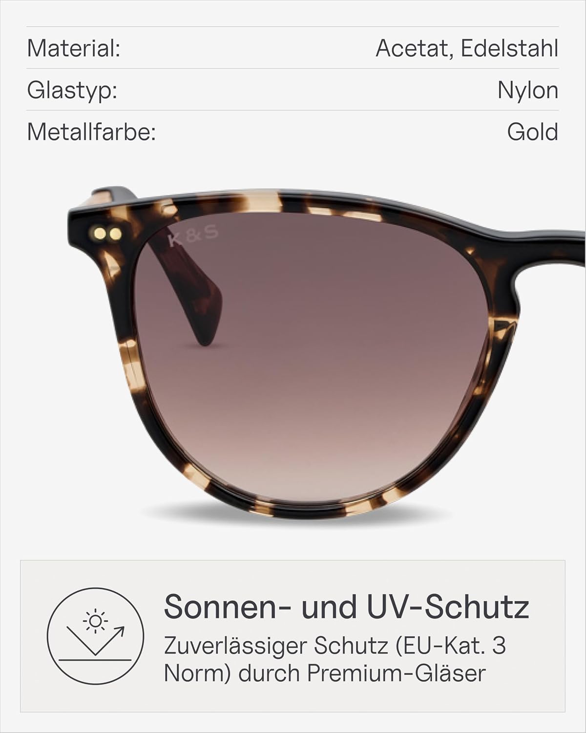 Thumbnail 6 de Kapten & Son Sonnenbrille Rome – Damen, schmal bis mittlere Kopfgrößen, runde Gläser mit UV-Schutz
