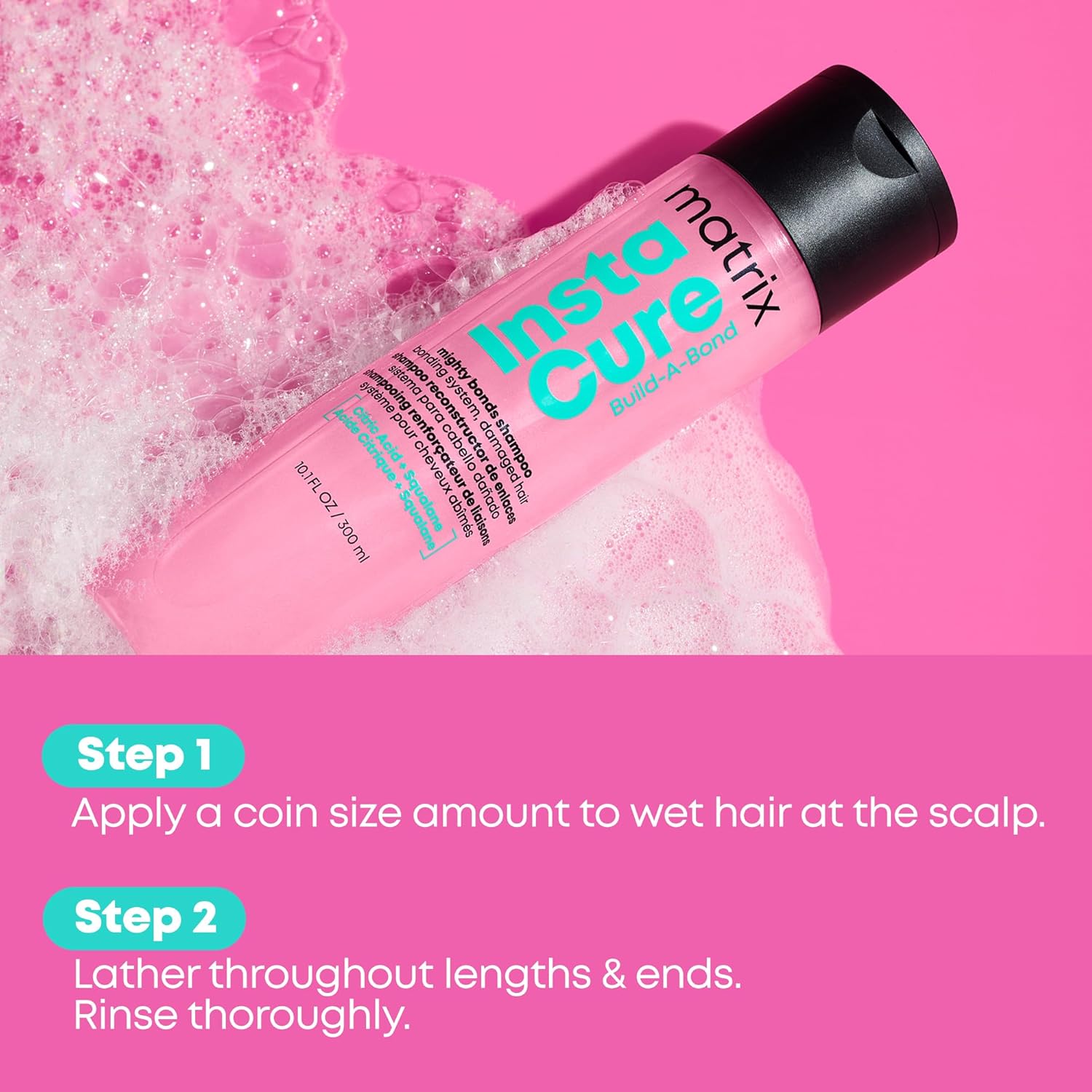 Thumbnail 3 de Matrix Build A Bond Mighty Bonds shampoo and conditioner routine for damaged hair (300ml each)