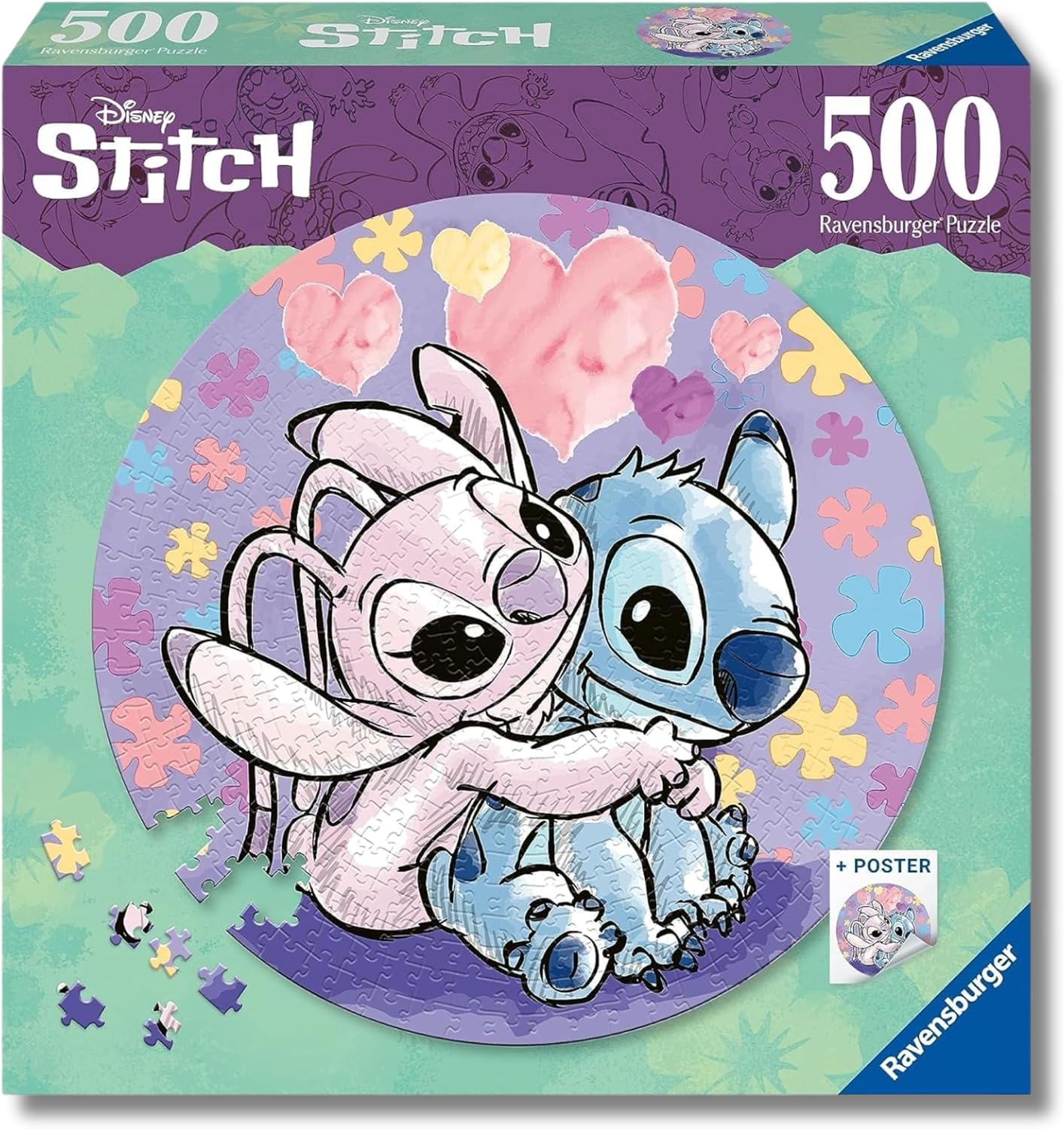 Detalle de Ravensburger Puzzle Disney Stitch 500 pezzi 52x52 cm 🧩