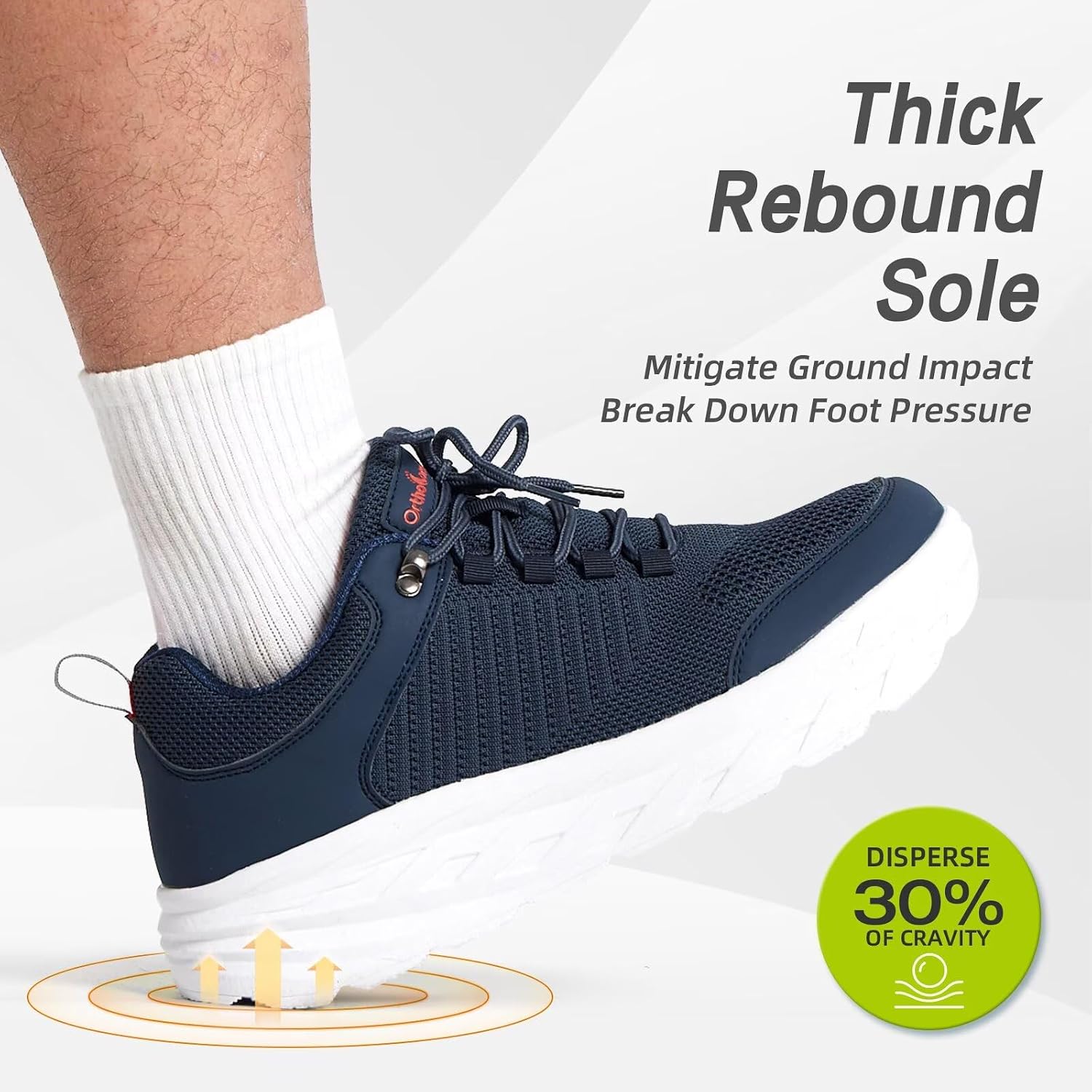 Thumbnail 6 de OrthoComfoot Men's Wide Diabetic Sneakers with Removable TPU Arch Support