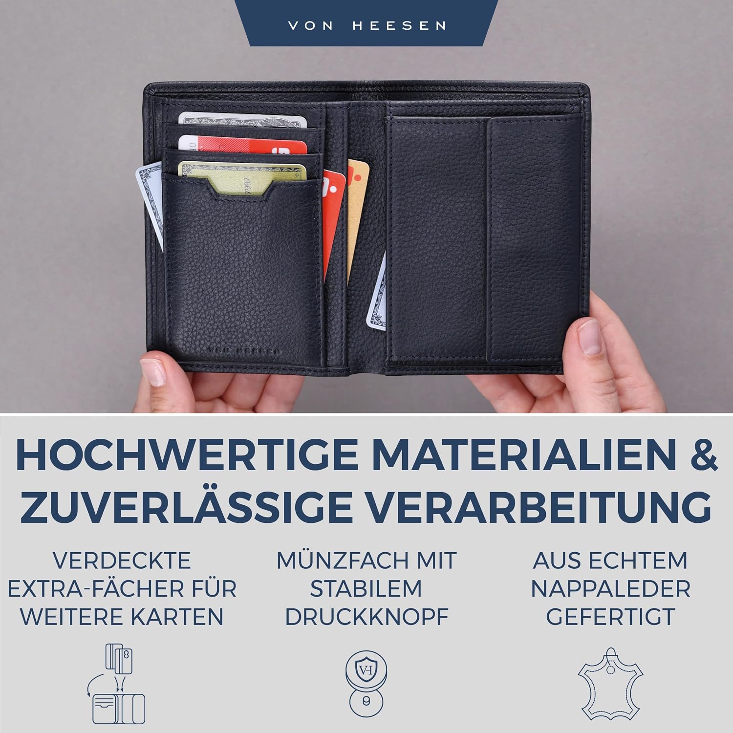 Detalle 2 de VON HEESEN Leder-Geldbörse mit RFID