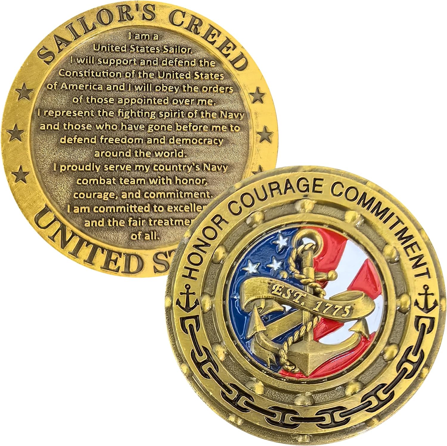Detalle de Sailor's Creed Challenge Coin 1.77-Inch
