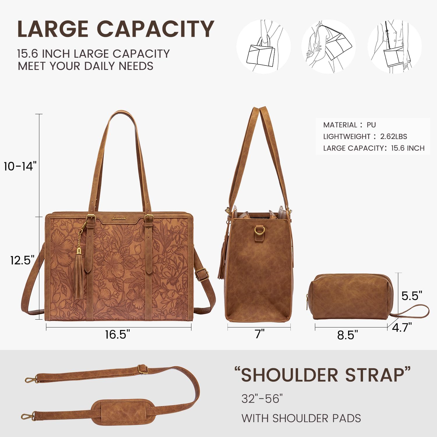 Thumbnail 2 de LOVEVOOK Laptop Bag 15.6 inch Tote