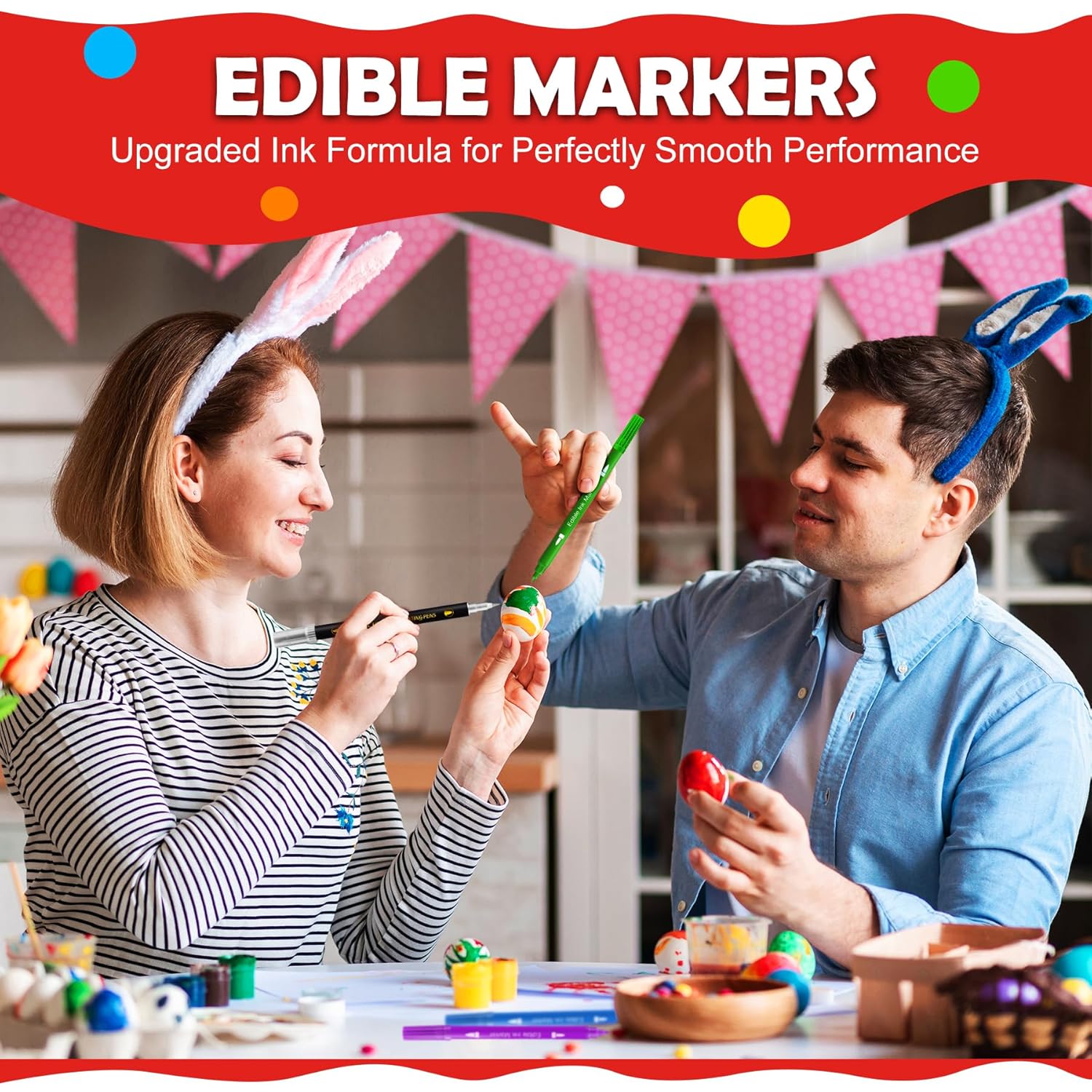Thumbnail 5 de Lebensmittelfarbe Stifte mit Doppelspitze – 10 Farben für Kuchen, Kekse & Fondant