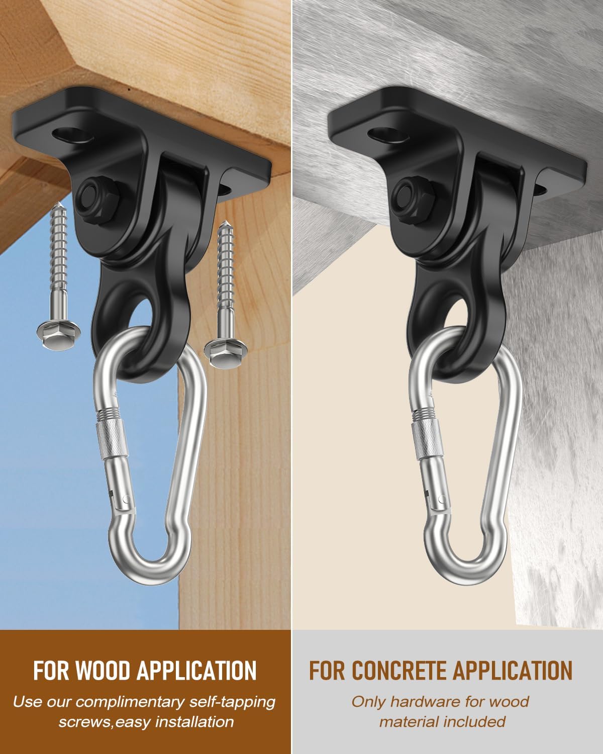 Thumbnail 4 de Heavy Duty Porch Swing Hangers Kit with Aluminum Alloy Construction (8-Pack)