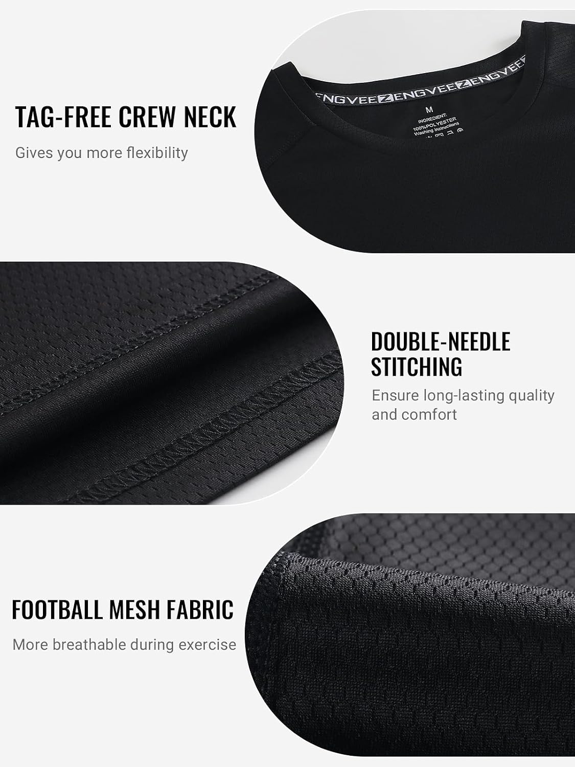 Thumbnail 3 de LUWELL PRO 3 Pack Men’s Running T-Shirts (Quick Dry, Moisture Wicking, Breathable)