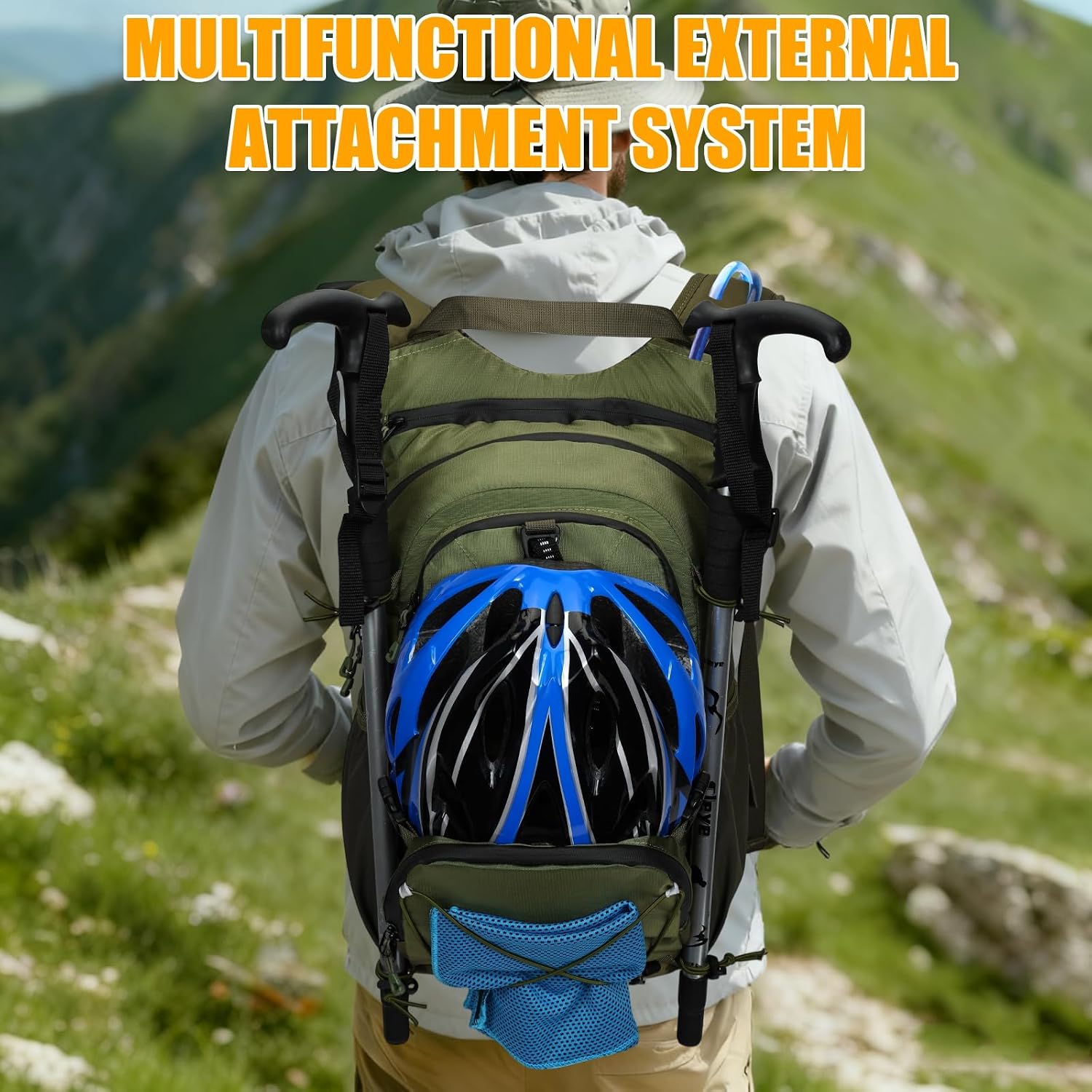 Thumbnail 5 de ONETOALL Hydration Backpack with 2L Water Bladder and 22L Capacity
