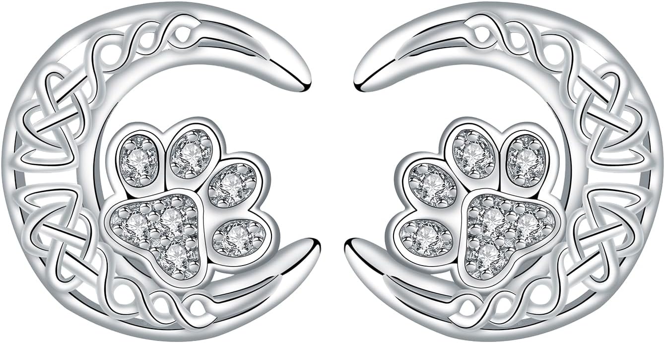 Thumbnail 6 de Arrebol Ohrringe Damen aus 925 Sterling Silber mit 3A Zirkonia und Katzenherz-Design (Ohrstecker)