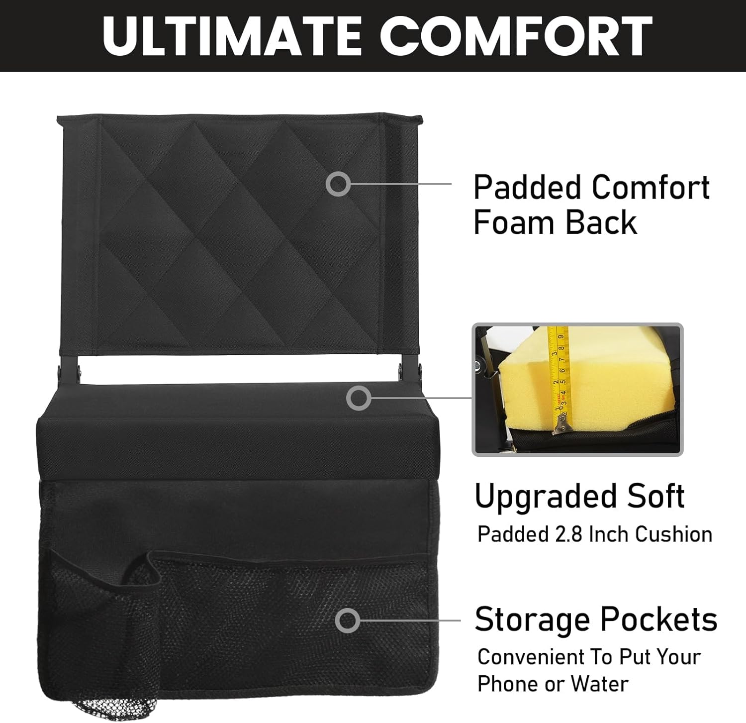 Thumbnail 4 de Sheenive Stadium Seat with Backrest, Padded 🎫