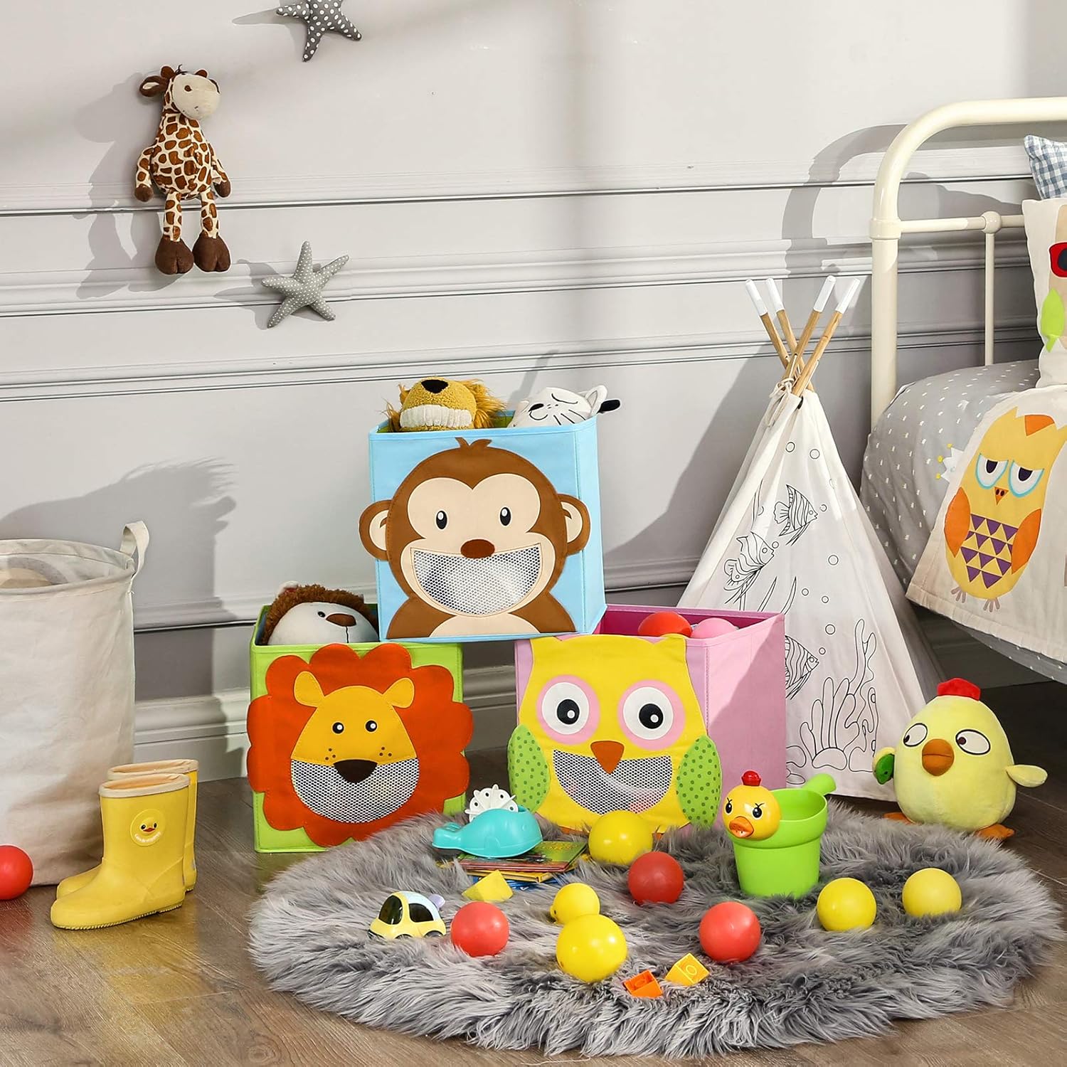 Detalle 2 de SONGMICS RFB01KU toy storage cubes 27 cm