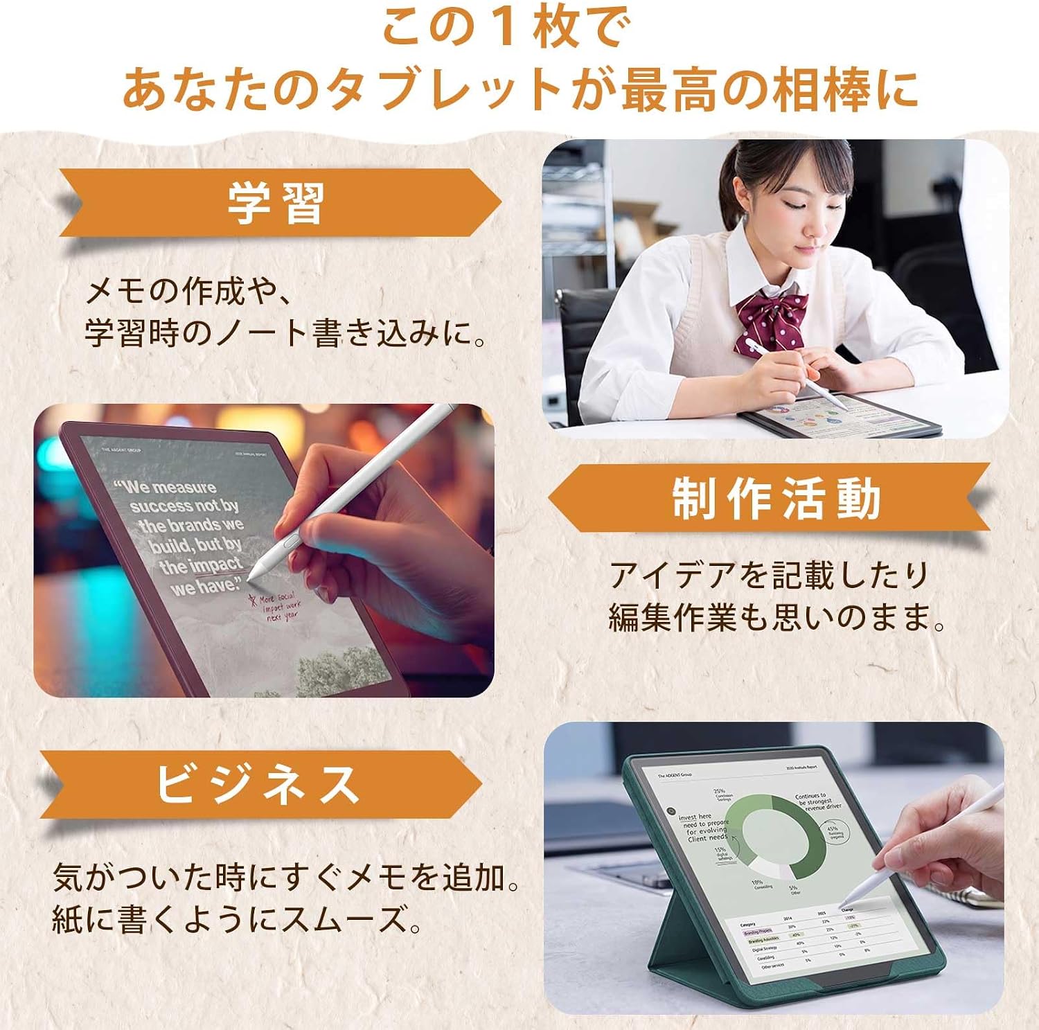 Thumbnail 6 de Lifeinnotech Kindle Scribe Colorsoft 11インチ 2026用 ペーパーライク保護フィルム 2枚セット