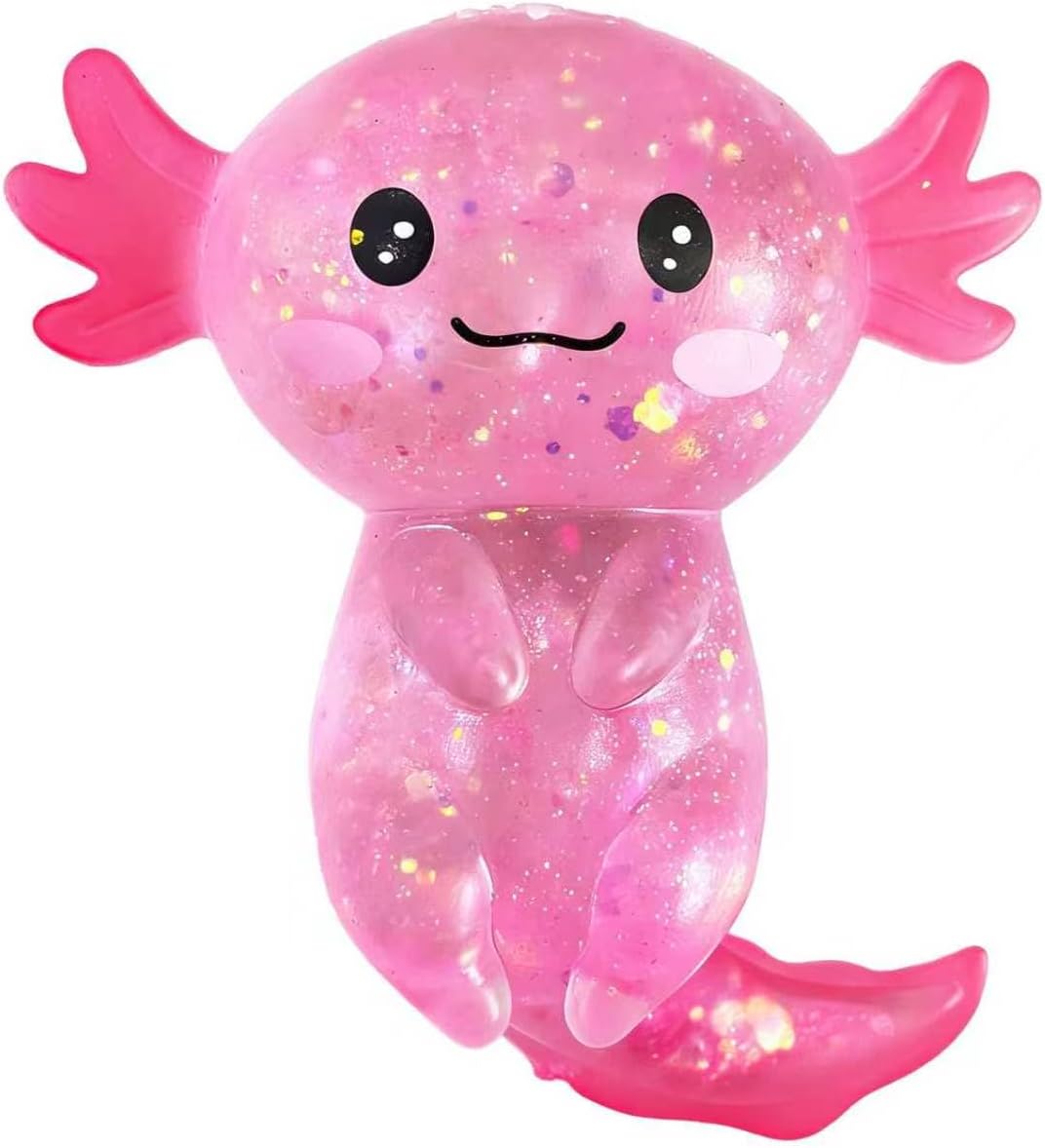 Detalle de CUCURLE CHB01 Glitter Axolotl Squishy Toy, Pink TPR Sensory Fidget