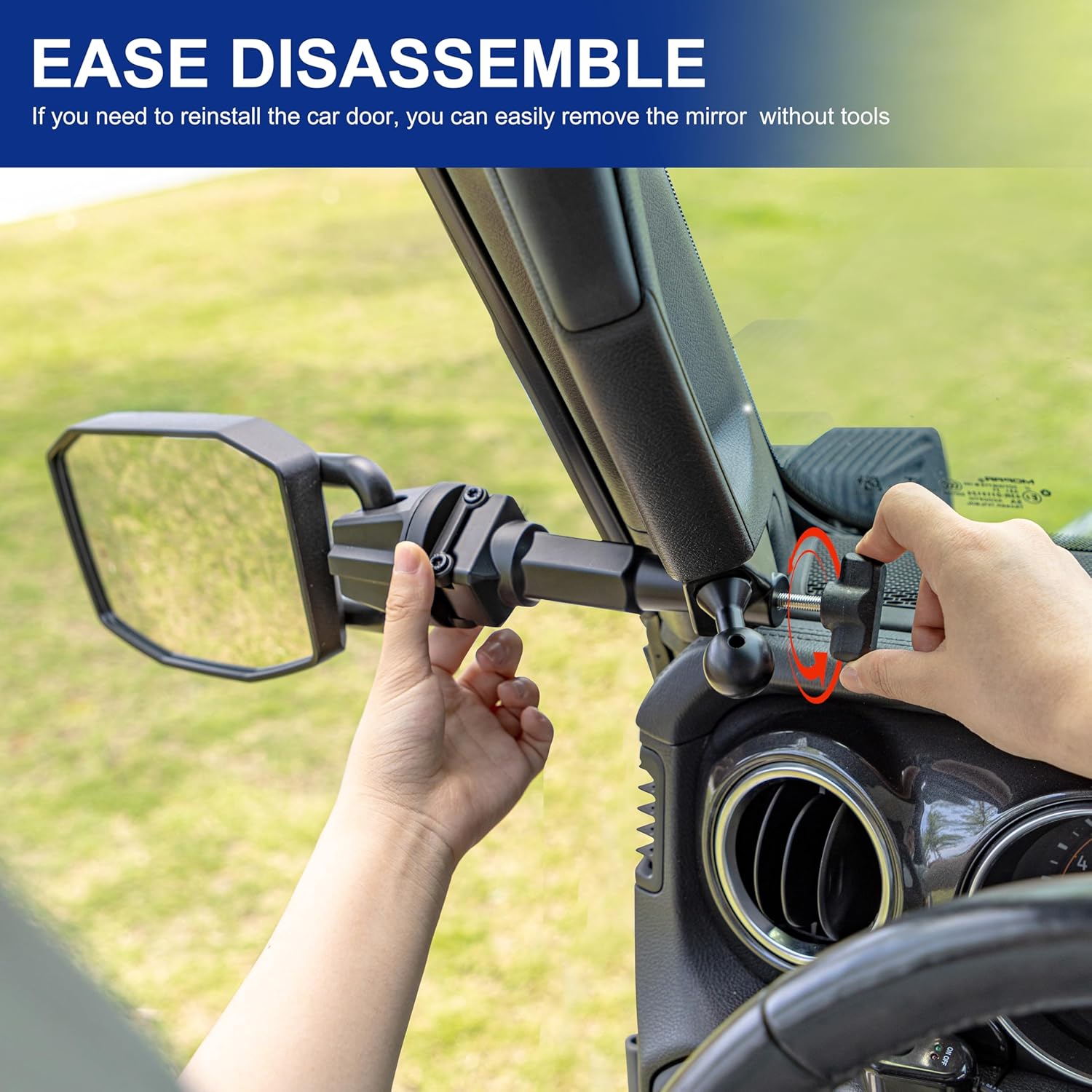 Thumbnail 6 de GEVINFA Upgrade Mirrors Doors Off for Jeep Wrangler JL/JLU and Gladiator JT (2018-2023) with Quick Release and Stable Ball Head