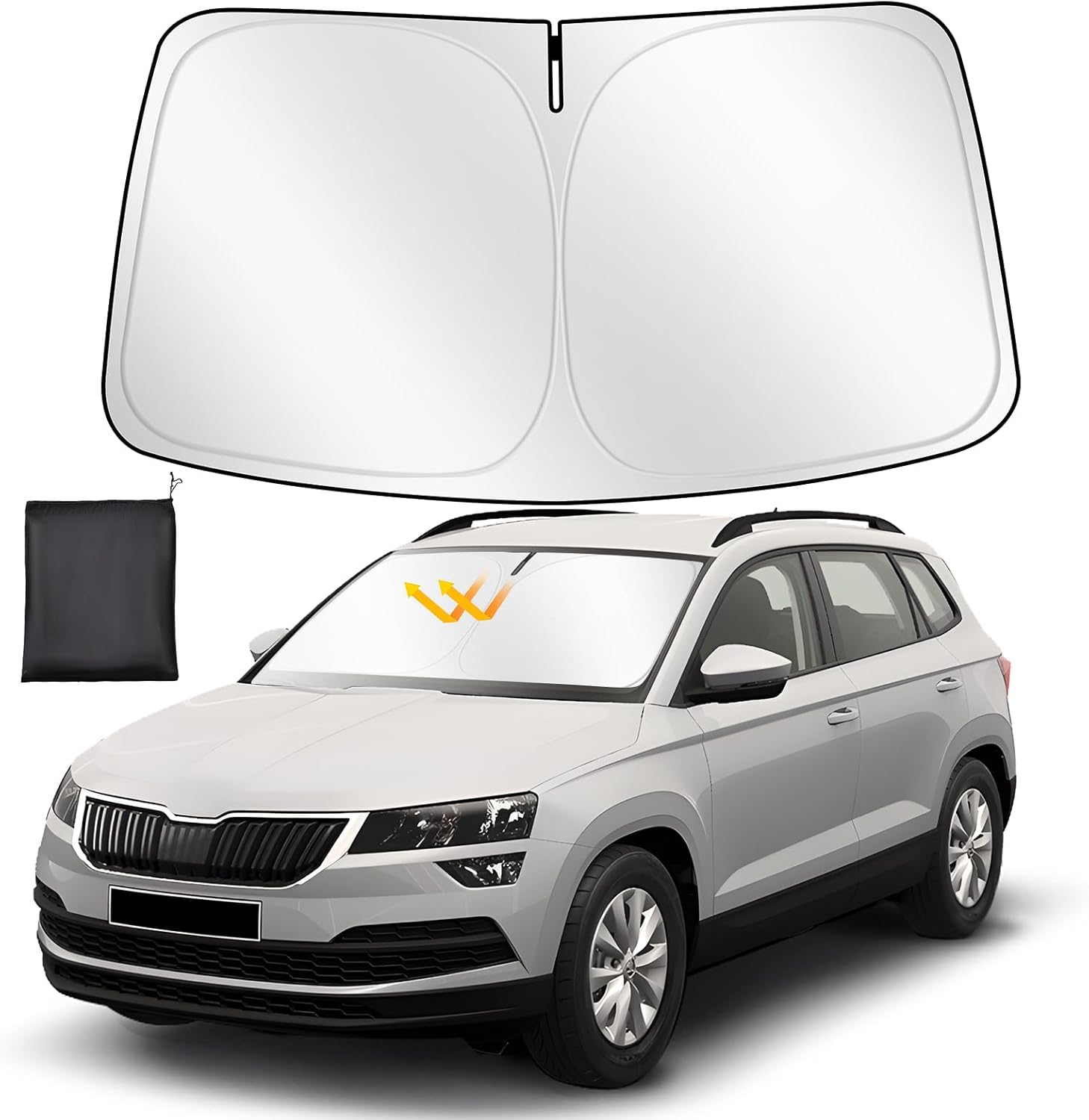 Detalle de ZATOOTO Pare Soleil Voiture – Pare-soleil avant pour brise, pliable et réfléchissant UV (Kia/Karoq 2017‑2024)