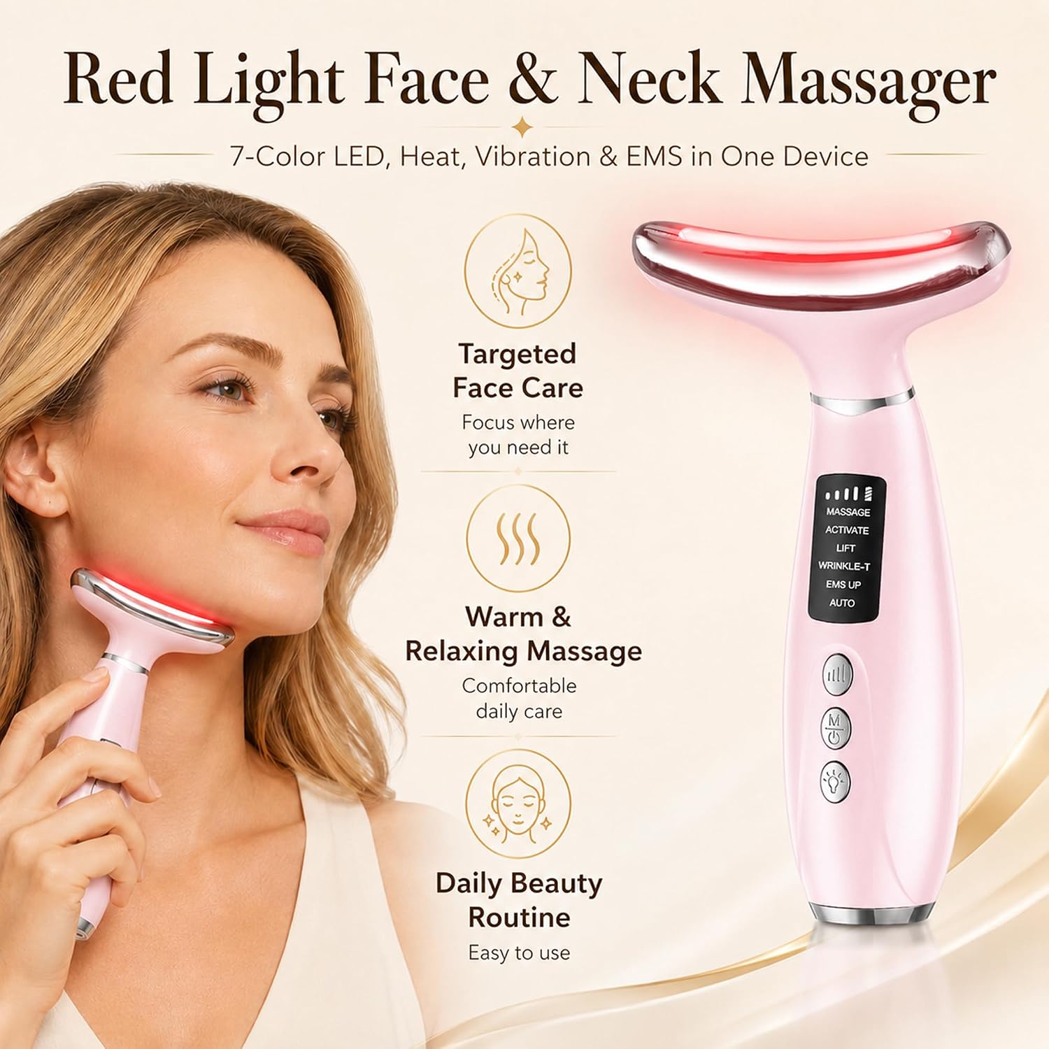 Detalle 2 de GIHWRRI Face Massager 7-Color Face Sculpting Tool with Heat and Vibration