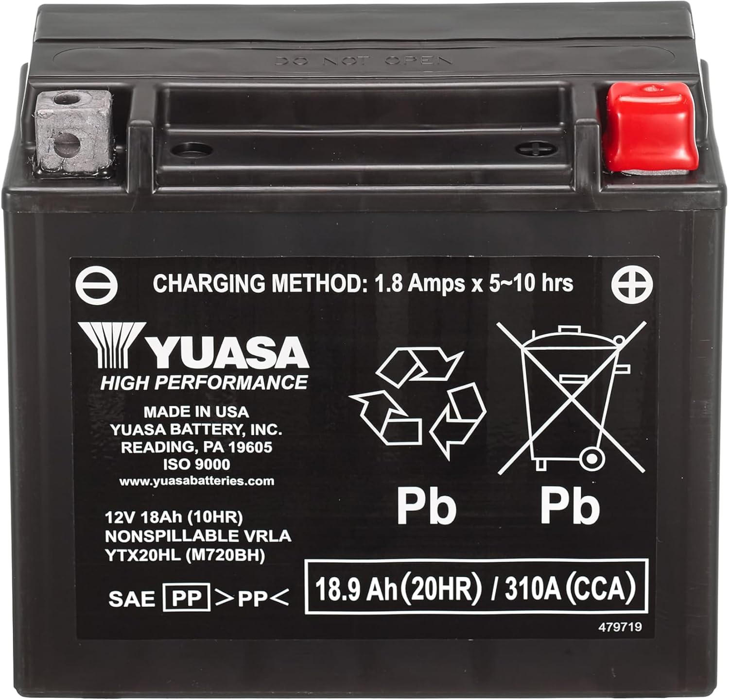 Detalle de Yuasa YTX20HL Batterie moto 12 V 310 CCA AGM VRLA sans entretien