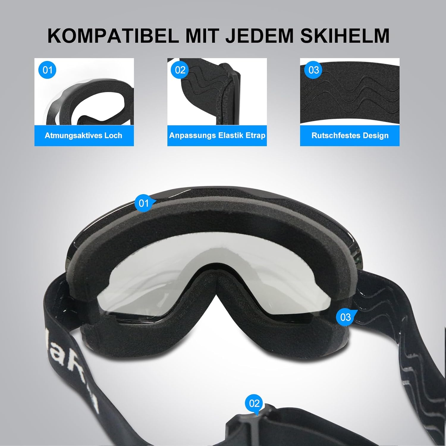 Detalle 2 de GlaRid Snowboard-Skibrille 100 Prozent UV400