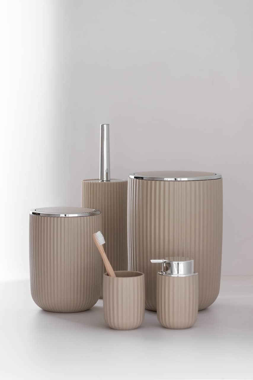 Detalle de WENKO Poubelle Agropoli beige 2 litres — plastique sans BPA, couvercle basculant