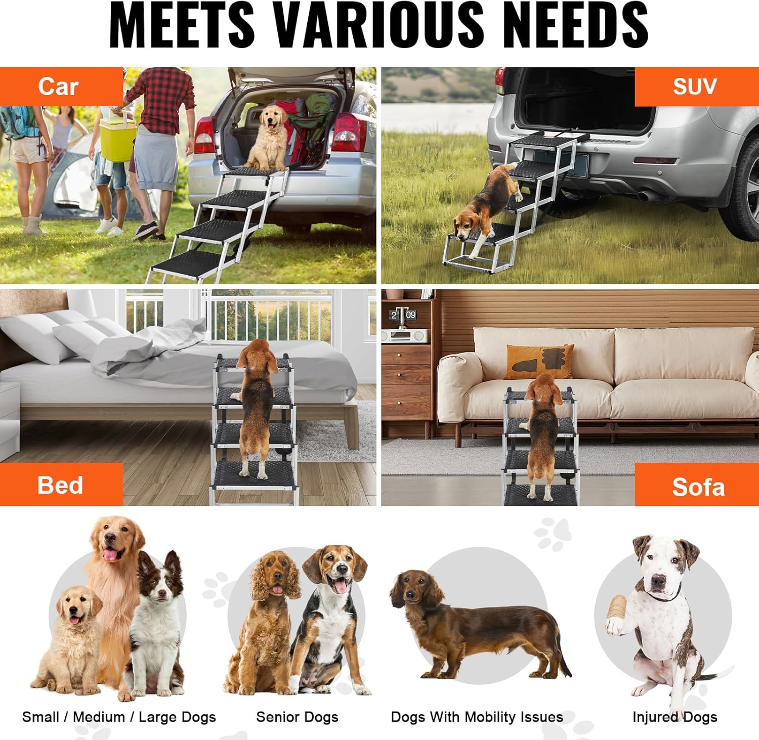 Thumbnail 6 de VEVOR 4-Step Dog Car Steps for SUV and Truck 🐾