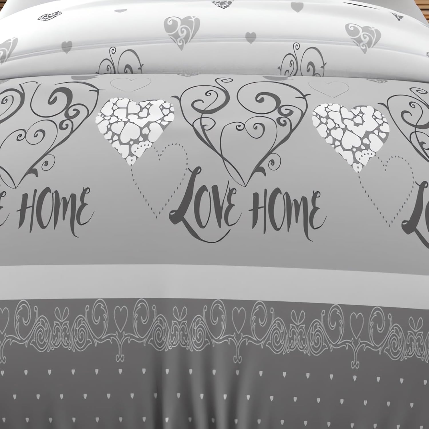 Detalle de Valentine Housse de Couette + 1 taie, Gris, 140x200 cm — Soleil d'ocre