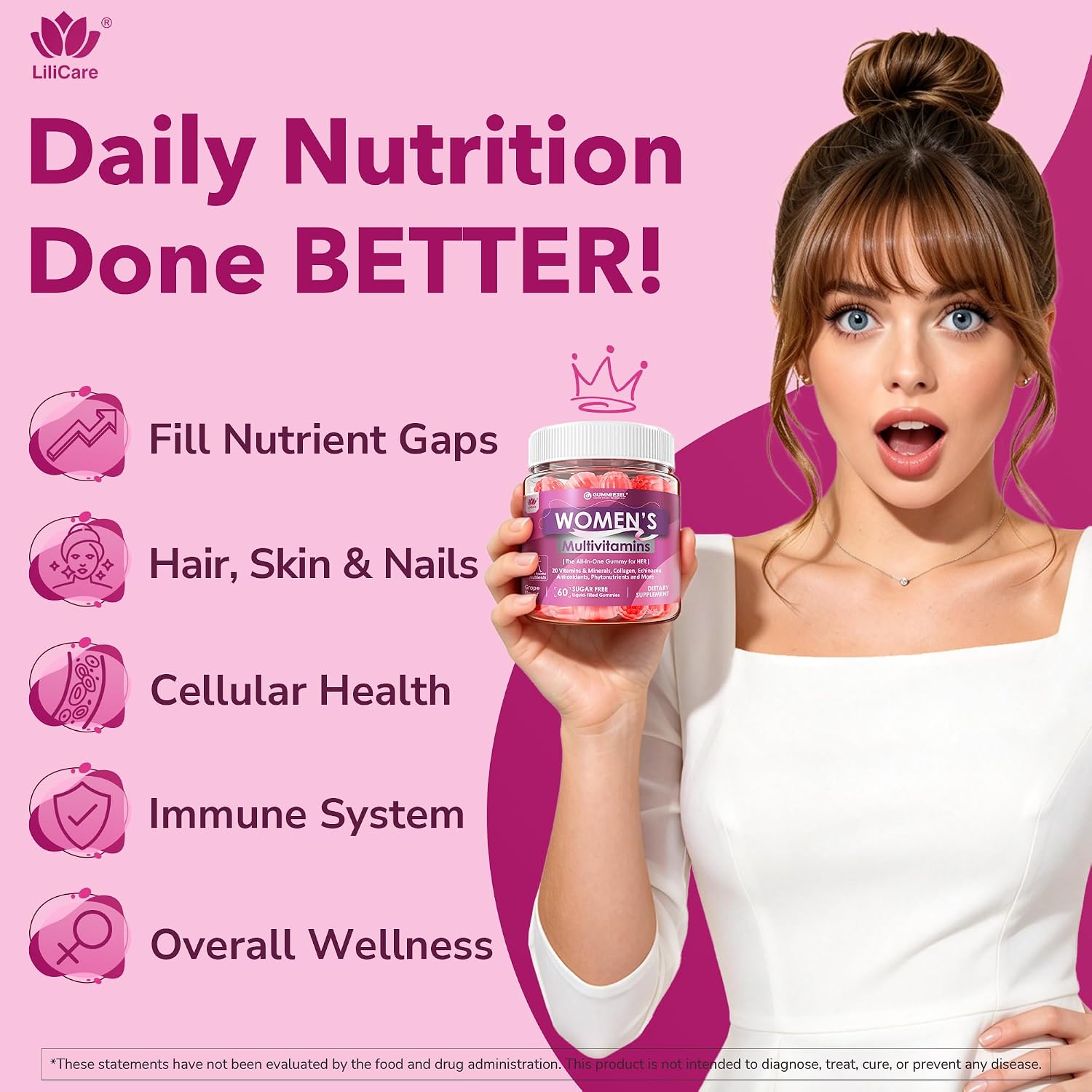Detalle 2 de LILICARE Women's Multivitamin Gummies, 60 Count