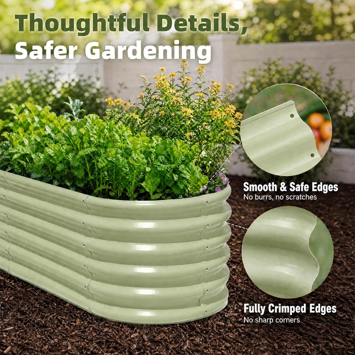 Detalle de Annoell Raised Garden Bed 8x2x1.5 ft