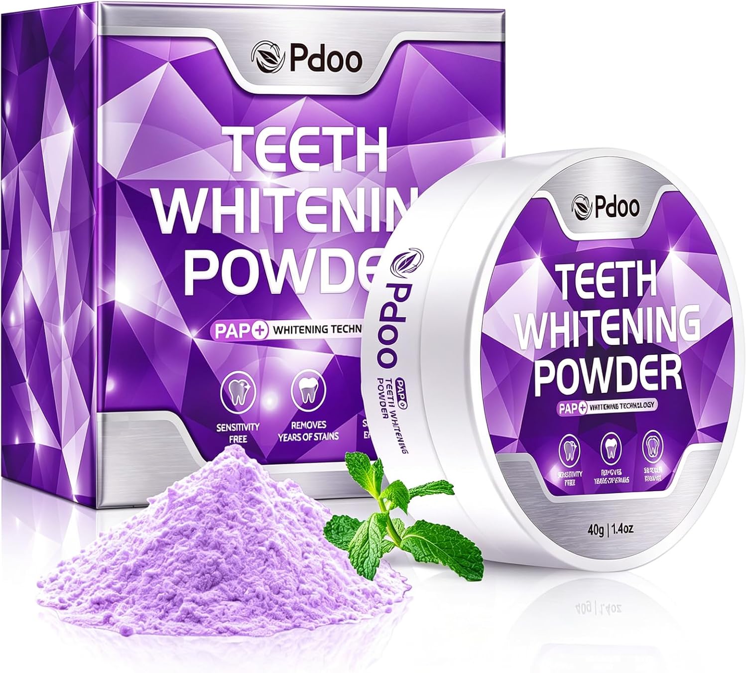Teeth Whitening Powder Pap+ 40g – Effective, Enamel-Safe and Peroxide-Free Whitening at Home