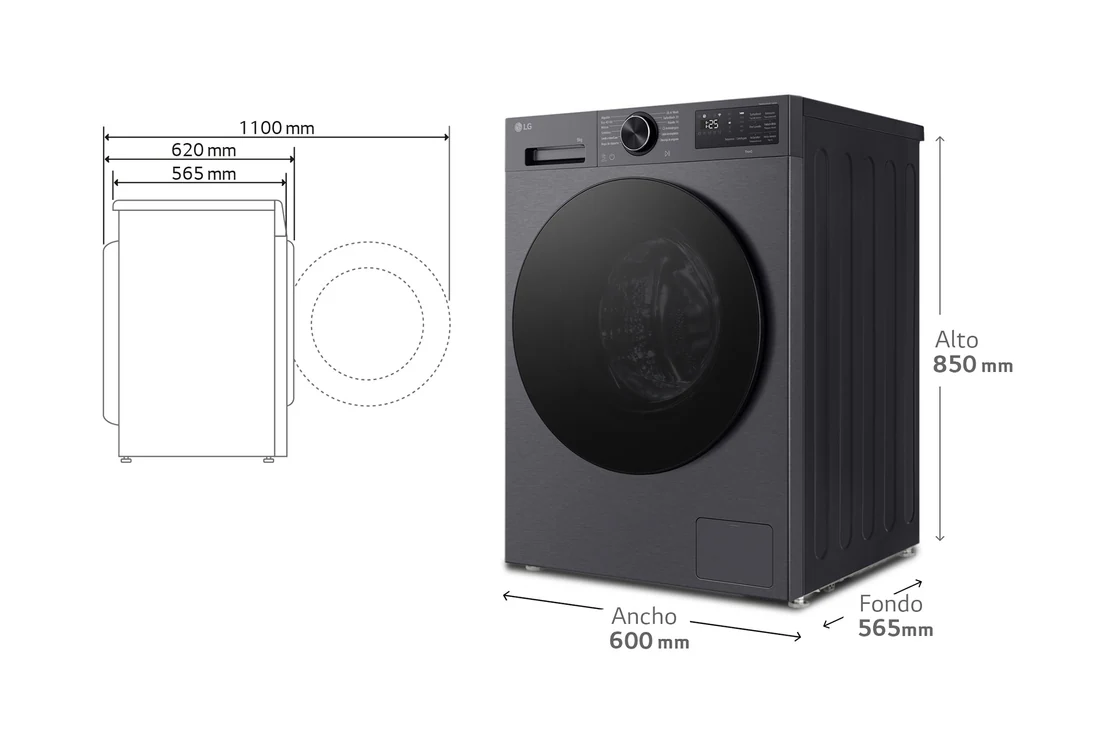 Detalle 2 de LG F4X5009TBB.OUTLET Lavadora Inteligente 9 kg con AI Direct Drive y TurboWash 360º