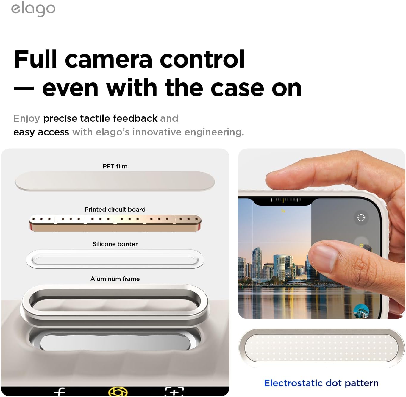 Detalle 2 de elago ES17MSRG63PRO-ST Magnetic Ridge Silicone Case for iPhone 17/18 Pro, Stone