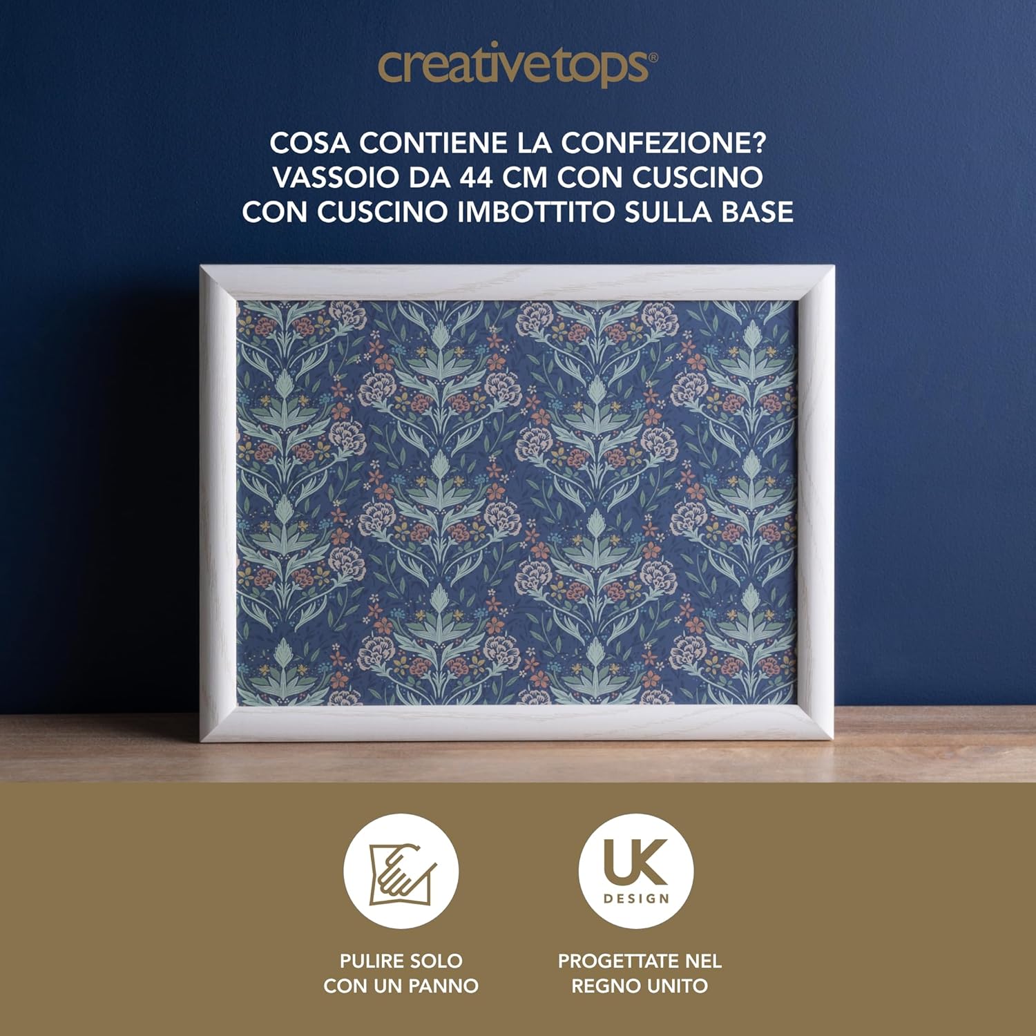 Thumbnail 2 de Creative Tops vassoio imbottito con stampa floreale e cuscino a sacco – 44 x 34 cm, scrivania portatile