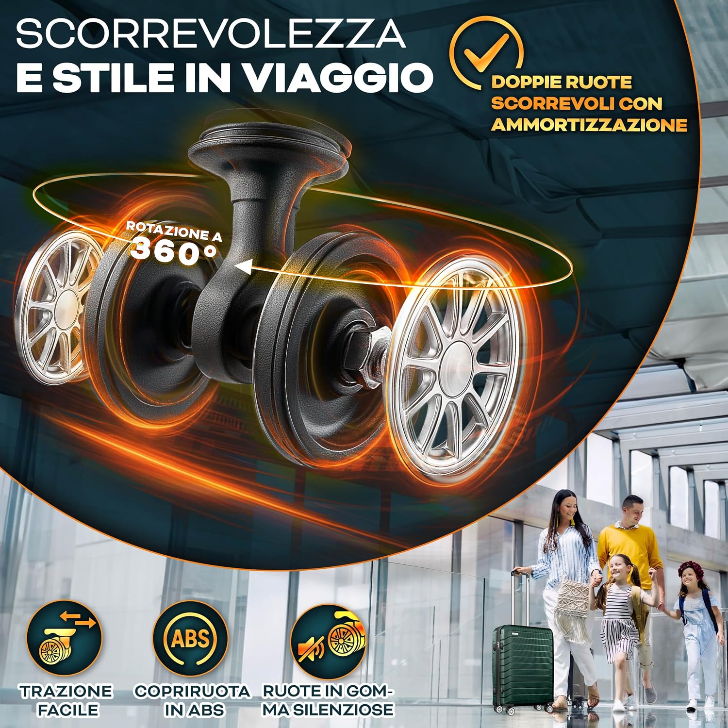 Detalle de Tillvex Set di valigie rigide 3 pezzi con bilancia, TSA e accessori – verde militare