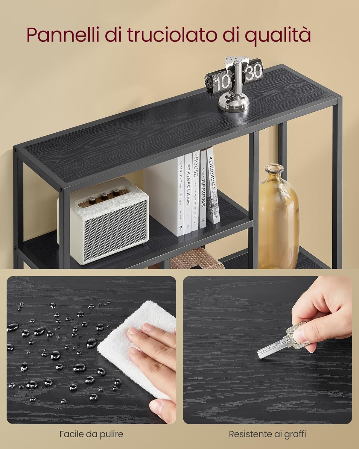 Thumbnail 6 de VASAGLE Libreria a 4 ripiani LLS134B56 – 30 x 100 x 103 cm, nero ebano e inchiostro