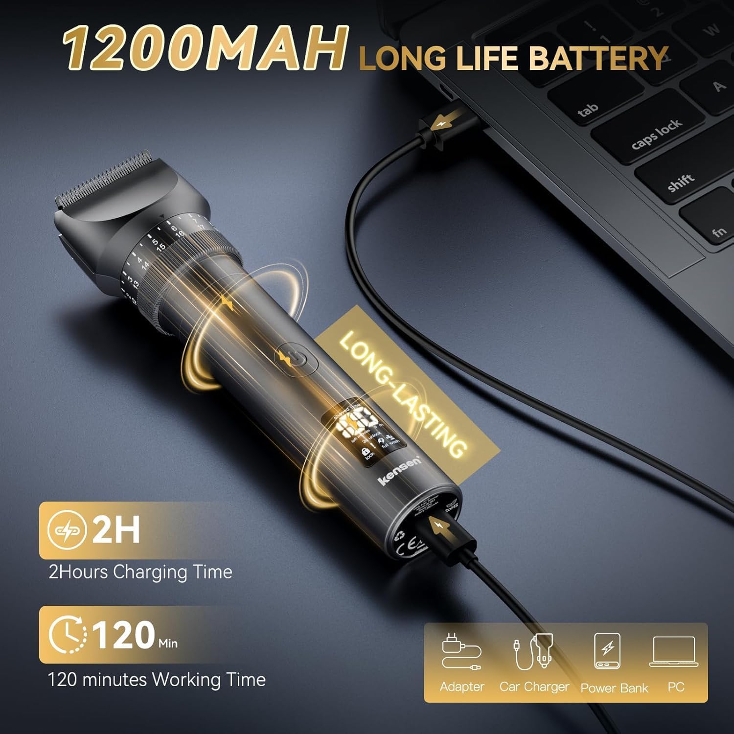Thumbnail 4 de Beard Trimmer Men 42‑Setting 120min Battery