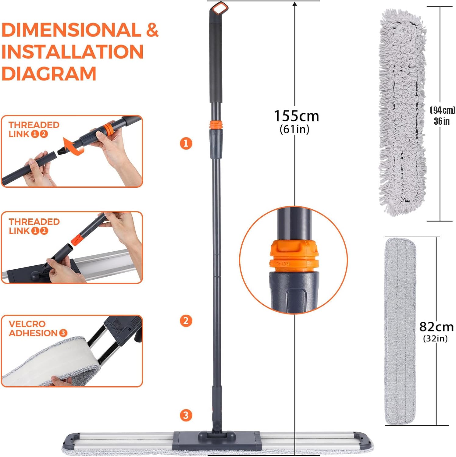 Thumbnail 1 de Sunki 36-Inch Large Dust Mop for Commercial Cleaning