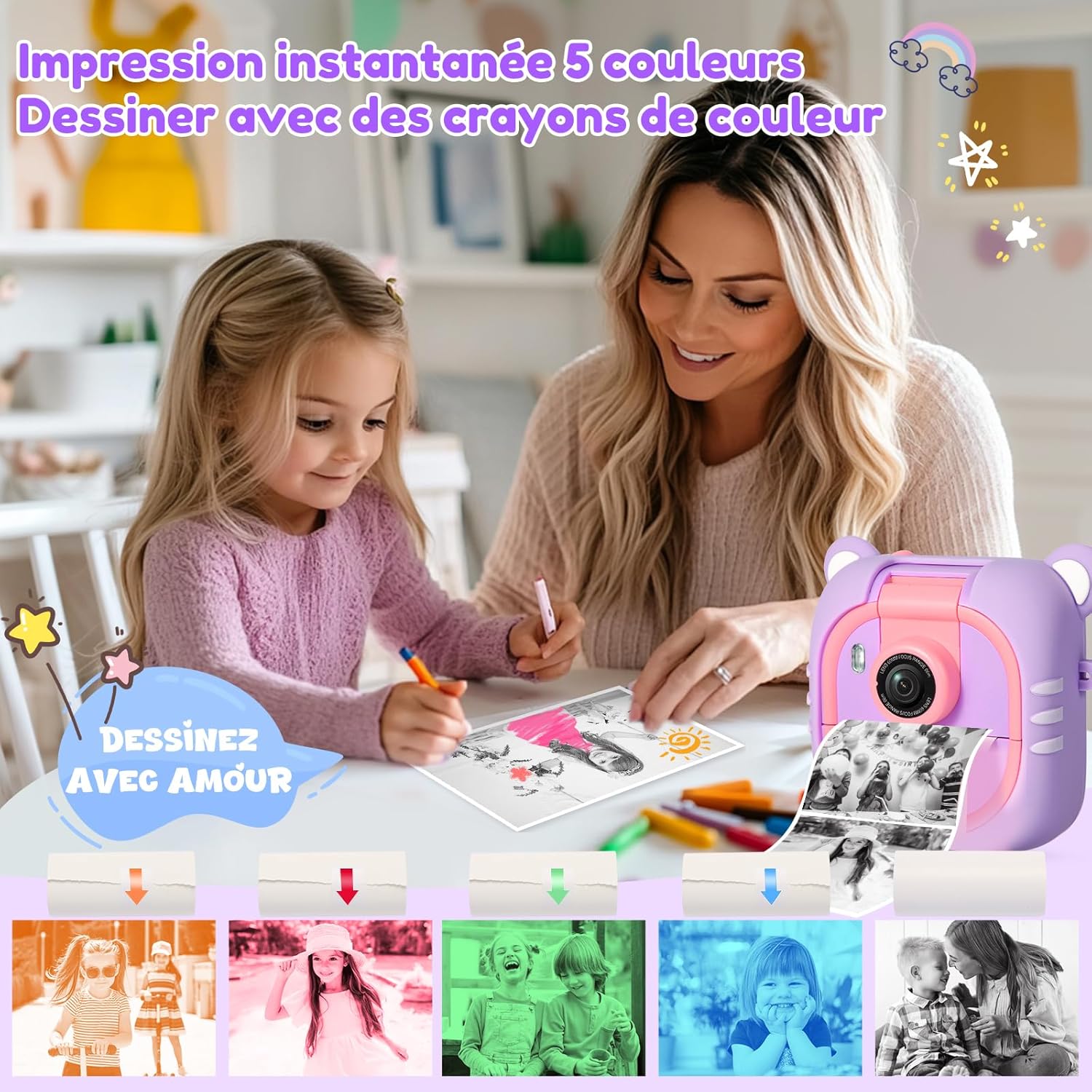 Thumbnail 4 de ARNSSIEN Appareil photo instantané enfant 180°