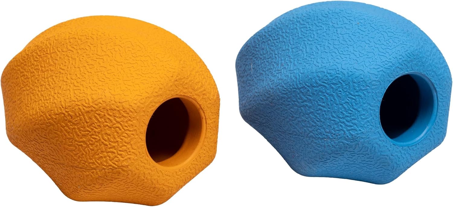 Detalle de Amazon Basics Dog Toys: Treat-Dispensing Medium Rubber Pack of 2 (Multicolour)