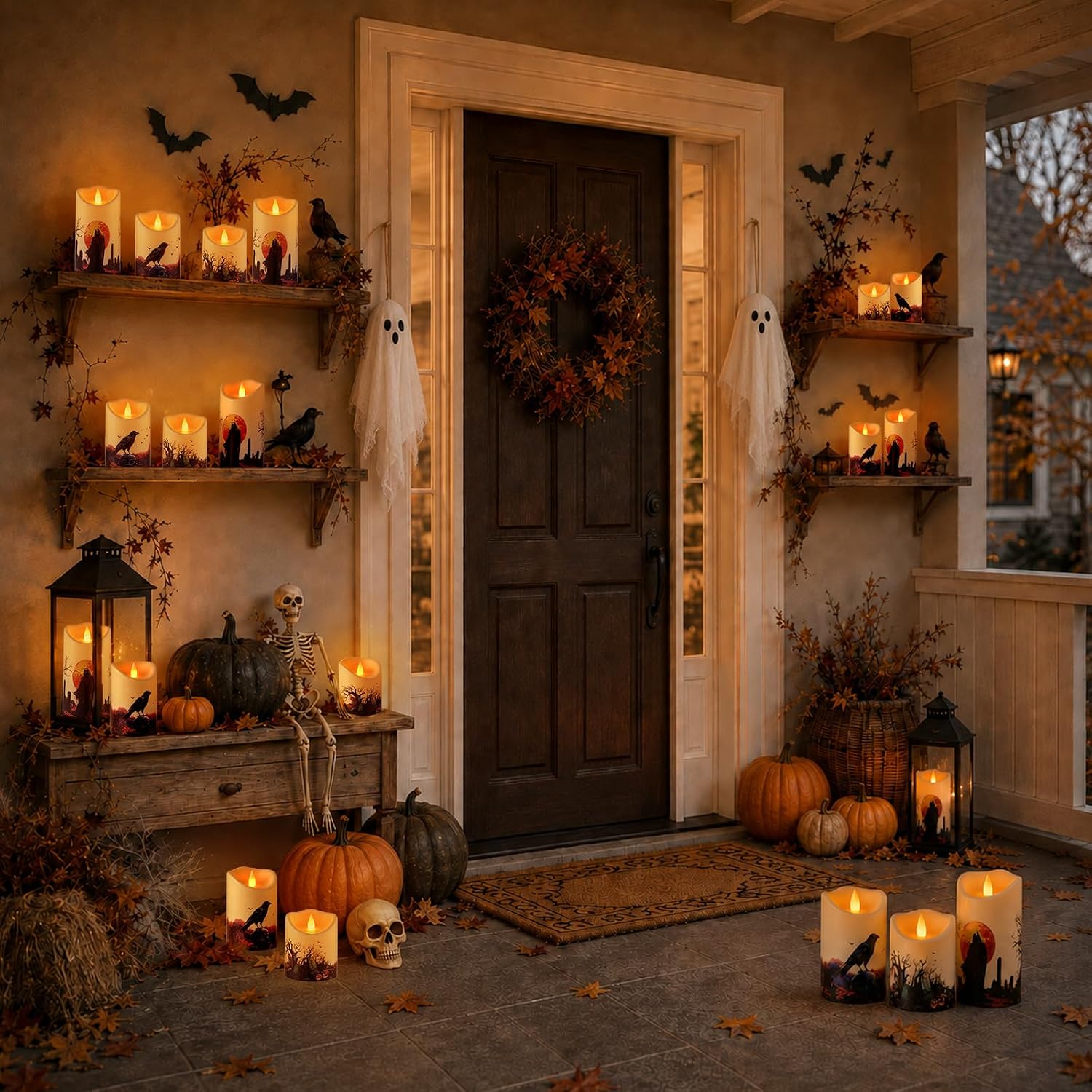 Thumbnail 5 de Haown Halloween Flameless Candles Set of 6, LED Pillars with Remote Controls