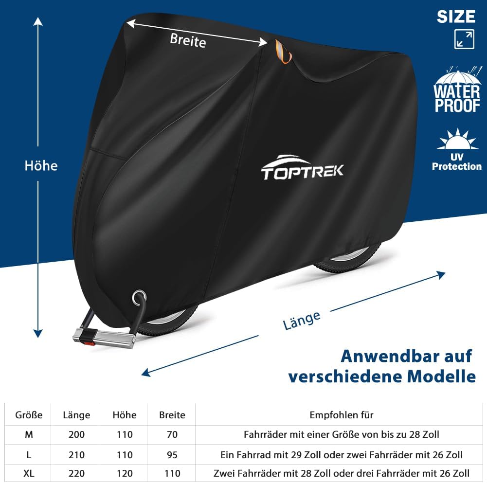 Detalle 2 de toptrek Fahrradabdeckung 210D für 3 Fahrräder 220