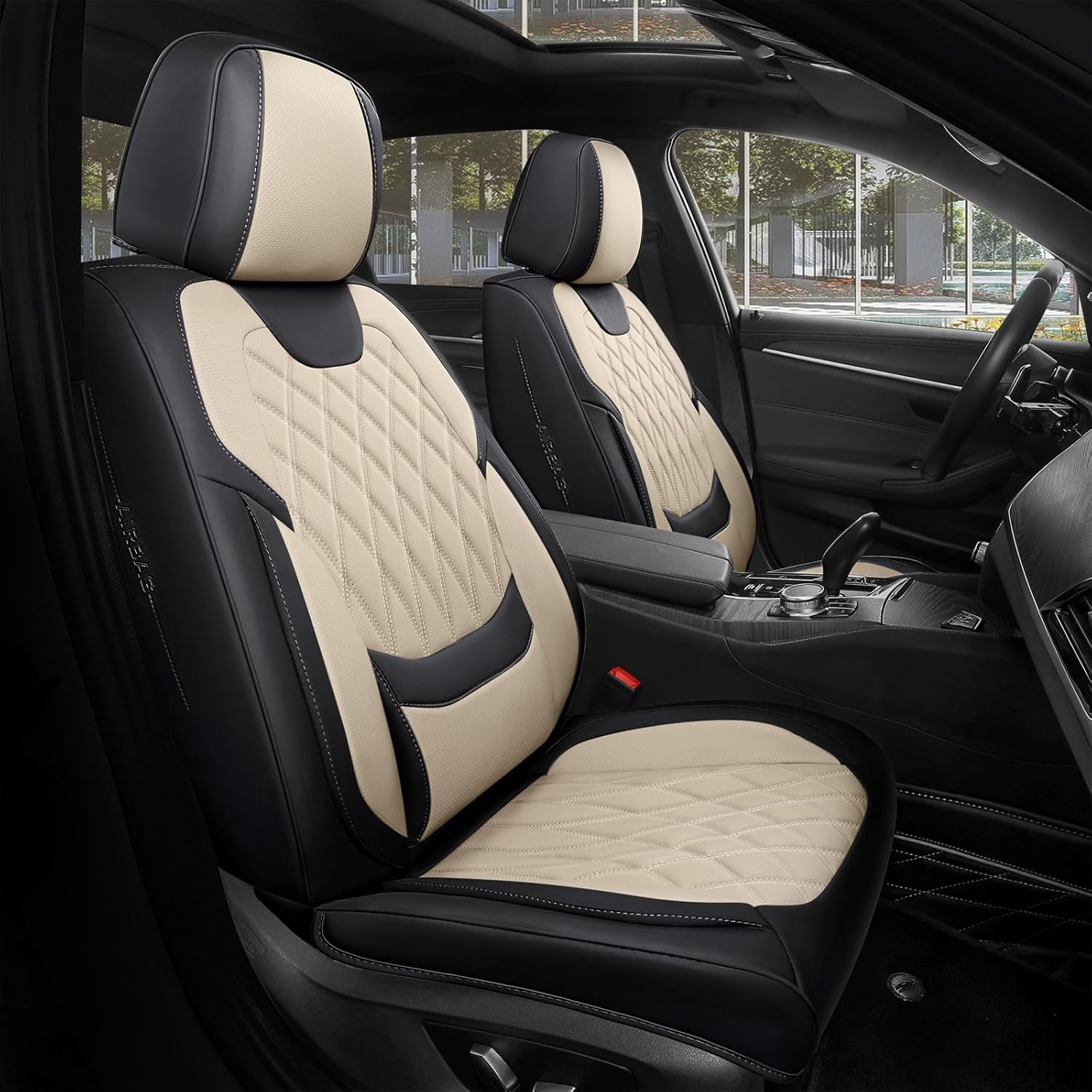 Detalle de FREESOO Leather Car Seat Covers Full Set