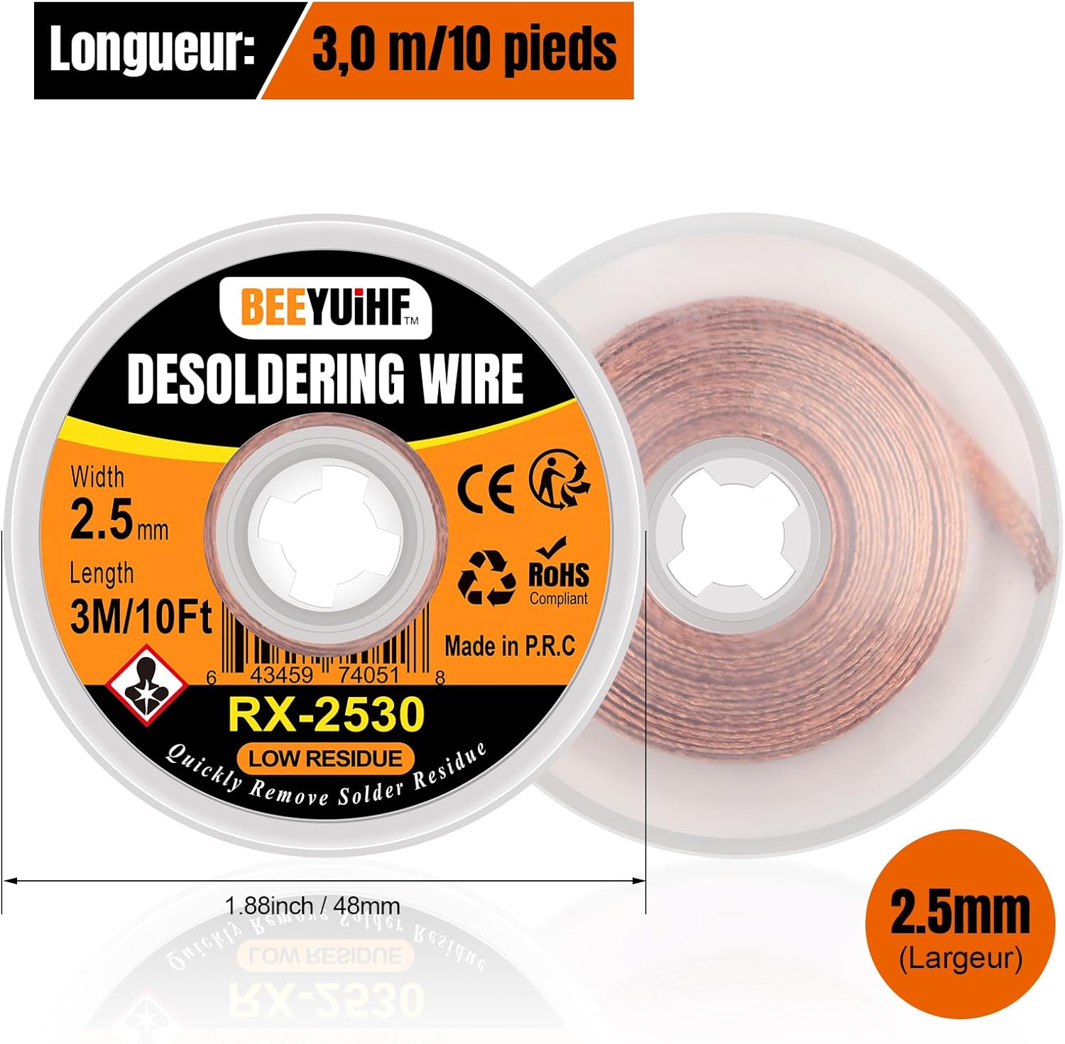 Thumbnail 6 de BEEYUIHF Tresses à Dessouder tresse à dessouder 3M 2,5mm