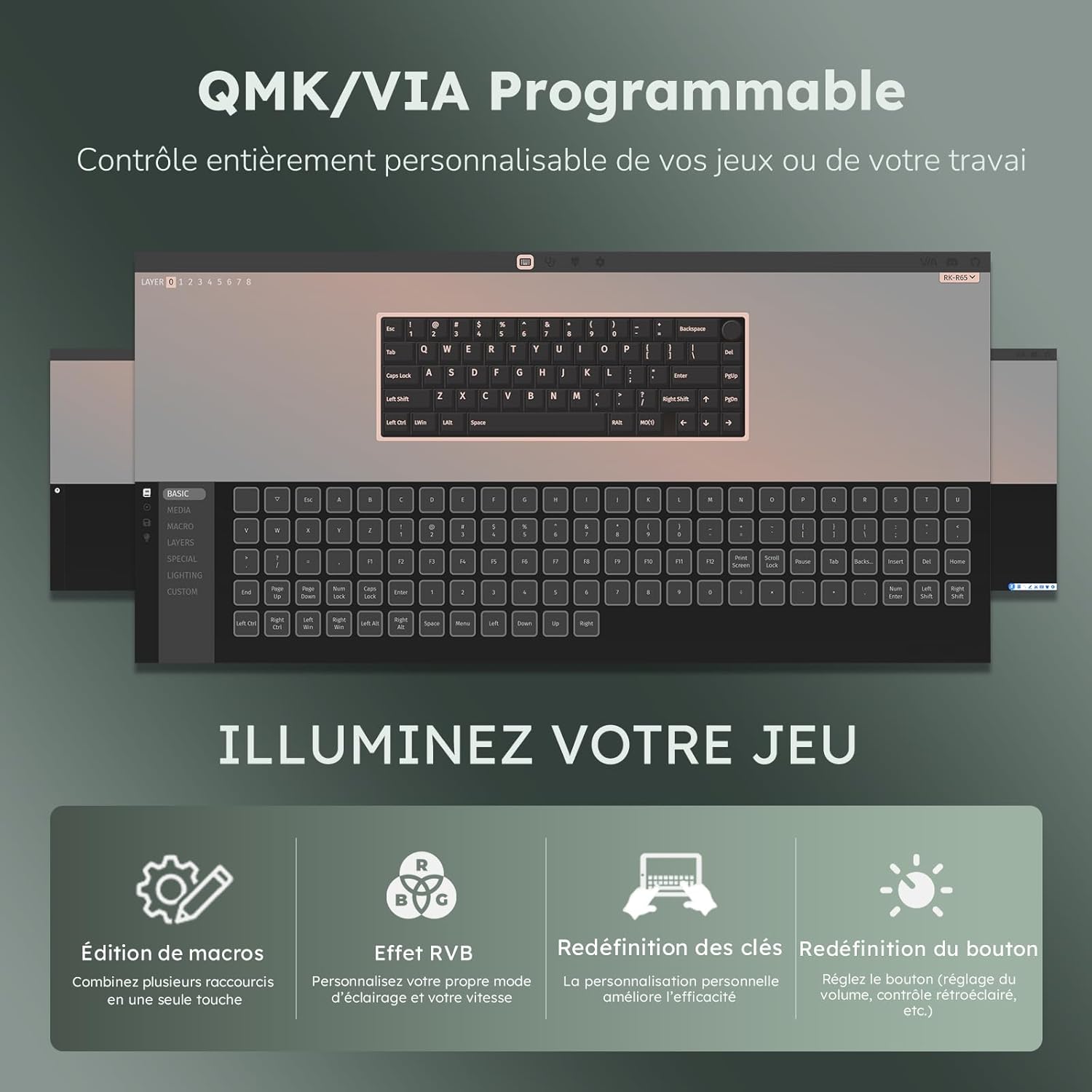 Thumbnail 6 de RK ROYAL KLUDGE R65 clavier mécanique 60% AZERTY ⌨